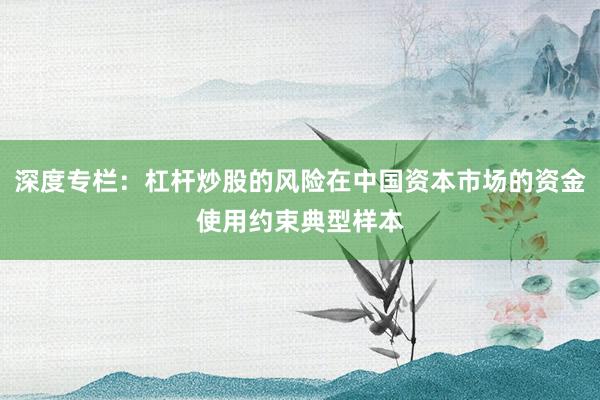 深度专栏：杠杆炒股的风险在中国资本市场的资金使用约束典型样本